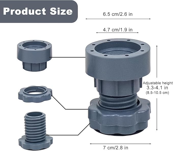 Height Adjustment Washing Machine Stand with Anti Vibration Pads.