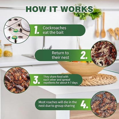Cockroach Killer for Kitchens Bathrooms and Cabinets Eco-Friendly Home Remedy for Indoor Cockroach Control (Pack of 2)