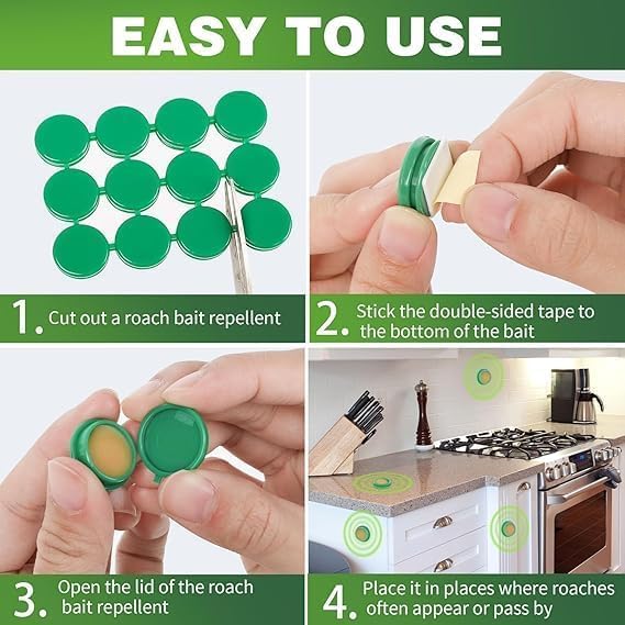 Cockroach Killer for Kitchens Bathrooms and Cabinets Eco-Friendly Home Remedy for Indoor Cockroach Control (Pack of 2)