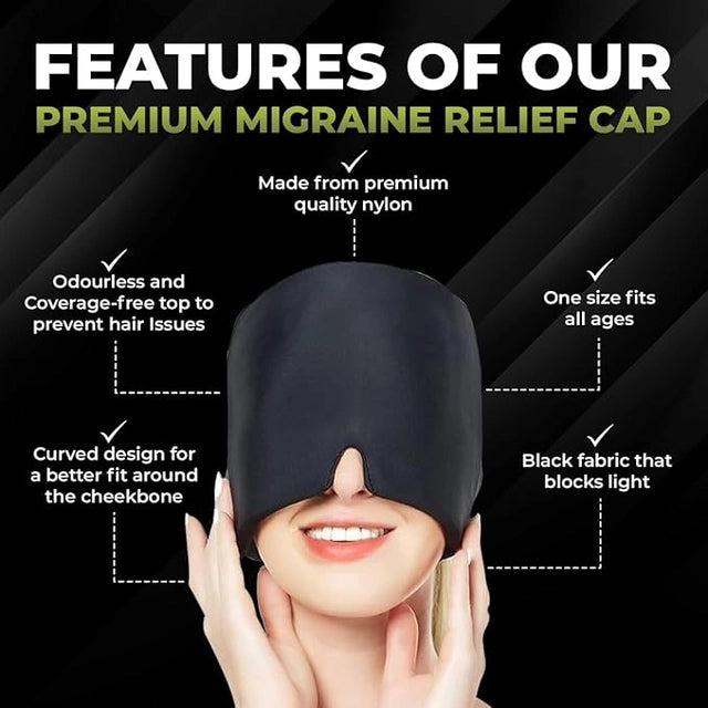 Migraine Relief Cap Headaches, Sinuses, Tension Relief and Headache Relief.